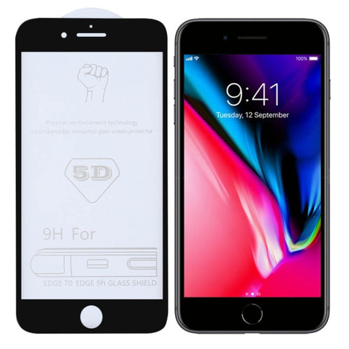 25 Pack 9H 5D Full Glue Tempered Glass for iPhone 7/8 Plus