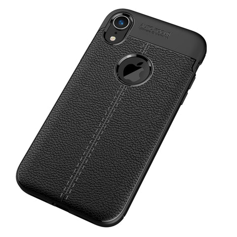 Pour iPhone X / XS Custodia en TPU avec trame de litchi, pour XS