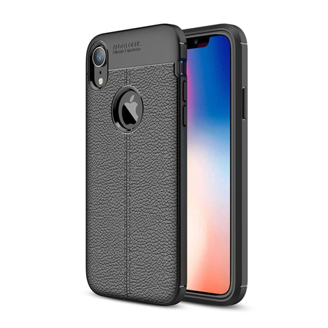 Pour iPhone X / XS Custodia en TPU avec trame de litchi, pour XS