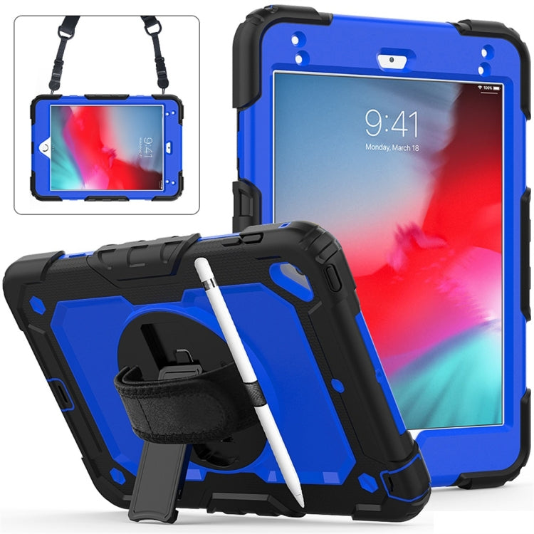 Shockproof Black Silica Gel + Colorful PC Protective Case for iPad Mini 2019 / Mini 4, with Holder & Shoulder Strap & Hand Strap & Pen Slot             ...