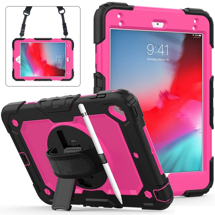 Shockproof Black Silica Gel + Colorful PC Protective Case for iPad Mini 2019 / Mini 4, with Holder & Shoulder Strap & Hand Strap & Pen Slot             ...