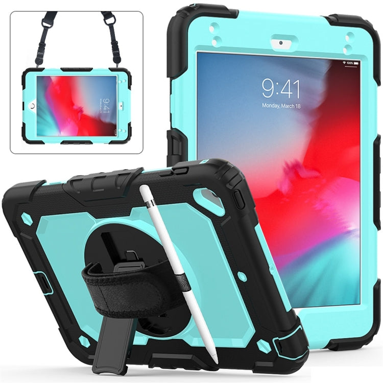 Shockproof Black Silica Gel + Colorful PC Protective Case for iPad Mini 2019 / Mini 4, with Holder & Shoulder Strap & Hand Strap & Pen Slot             ...