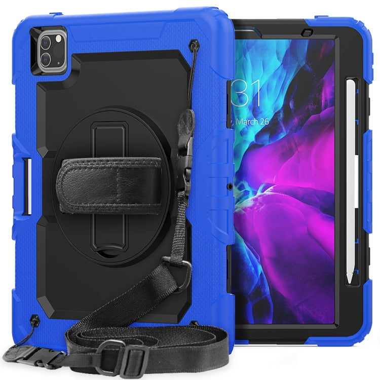 For iPad Pro 11 inch (2018) / Pro 11 inch (2020) Shockproof Colorful Silica Gel + PC Protective Tablet Case with Holder & Shoulder Strap & Hand Strap & ...