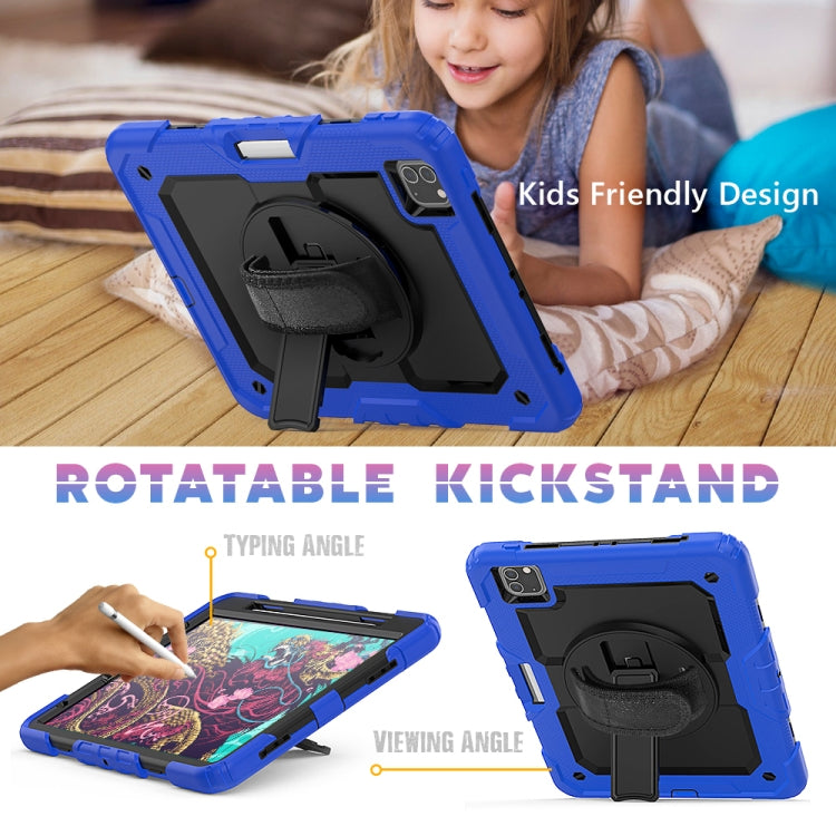 For iPad Pro 11 inch (2018) / Pro 11 inch (2020) Shockproof Colorful Silica Gel + PC Protective Tablet Case with Holder & Shoulder Strap & Hand Strap & ...