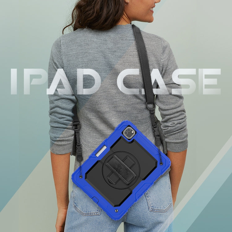 For iPad Pro 11 inch (2018) / Pro 11 inch (2020) Shockproof Colorful Silica Gel + PC Protective Tablet Case with Holder & Shoulder Strap & Hand Strap & ...