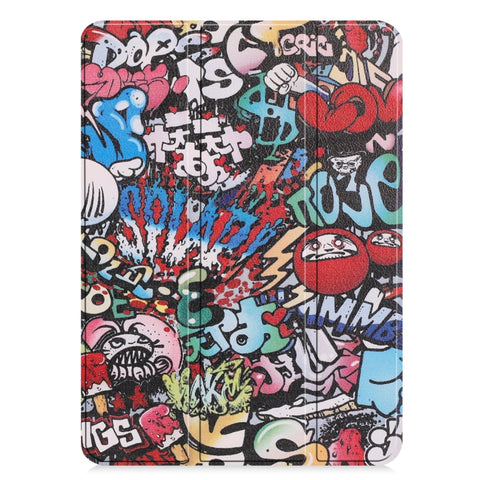 Custodia in pelle verniciata colorata con motivo Graffiti a ribalta orizzontale per iPad Pro 11 pollici (2018), con supporto triplo pieghevole e funzione sveglia/sonno, For iPad Pro 11 inch (2018)