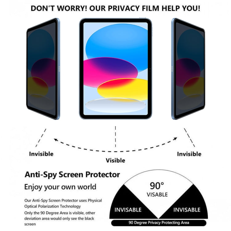 iPad 10th Gen Privacy Tempered Glass Screen Protector 9H