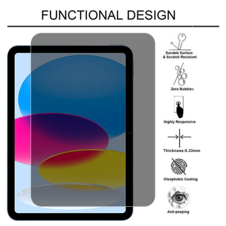 iPad 10th Gen Privacy Tempered Glass Screen Protector 9H