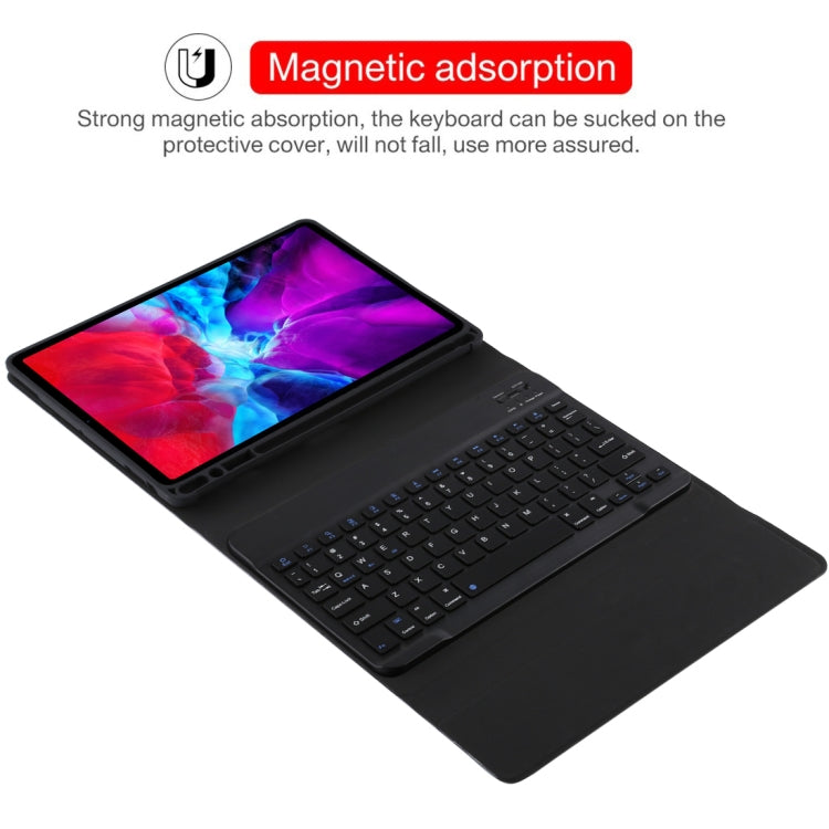TG11B Tastiera nera Bluetooth staccabile + Custodia tablet in pelle microfibra per iPad Pro 11 pollici (2020), con slot per penna e supporto, Black Keyboard