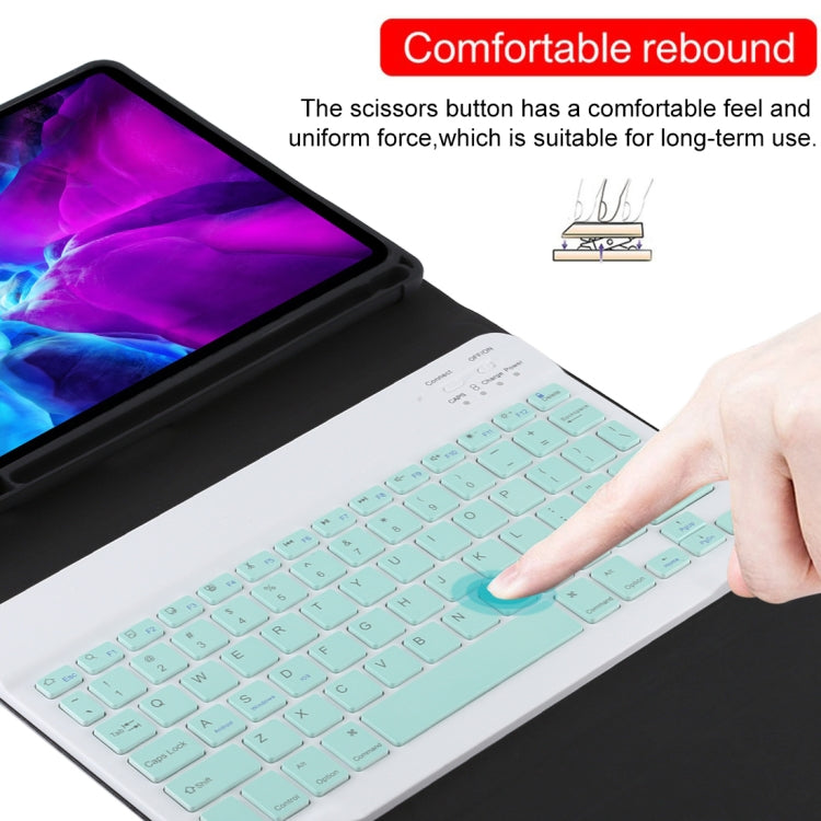 TG11B Tastiera verde Bluetooth staccabile + Custodia tablet in pelle microfibra per iPad Pro 11 pollici (2020), con slot per penna e supporto, Green Keyboard