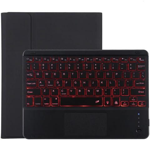 TG-102BCS Tastiera Bluetooth nera staccabile + Custodia tablet in pelle microfibra per iPad 10,2 pollici / iPad Air (2019), con touch pad, retroilluminazione, slot per penna e supporto, Black Keyboard