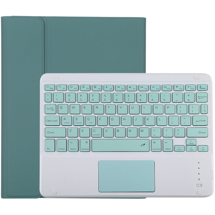 TG-102BC Detachable Bluetooth Green Keyboard + Microfiber Leather Tablet Case for iPad 10.2 inch / iPad Air (2019), with Touch Pad & Pen Slot & Holder  ...