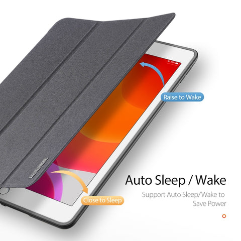 Per iPad 10.2 DUX DUCIS Domo Series Custodia in pelle PU magnetica a vibrazione orizzontale con supporto triplo pieghevole e slot per penna e funzione di sospensione/sveglia, For iPad 10.2