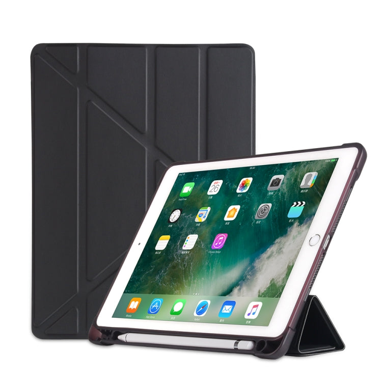 Multi-folding Shockproof TPU Protective Case for iPad 9.7 (2018) / 9.7 (2017) / air / air2, with Holder & Pen Slot                                      ...
