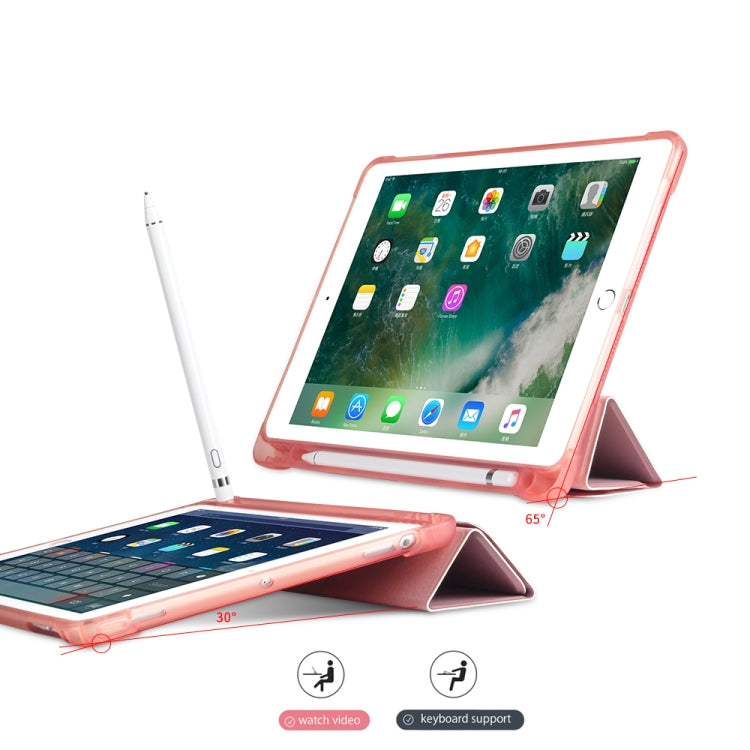 Multi-folding Shockproof TPU Protective Case for iPad 9.7 (2018) / 9.7 (2017) / air / air2, with Holder & Pen Slot                                      ...