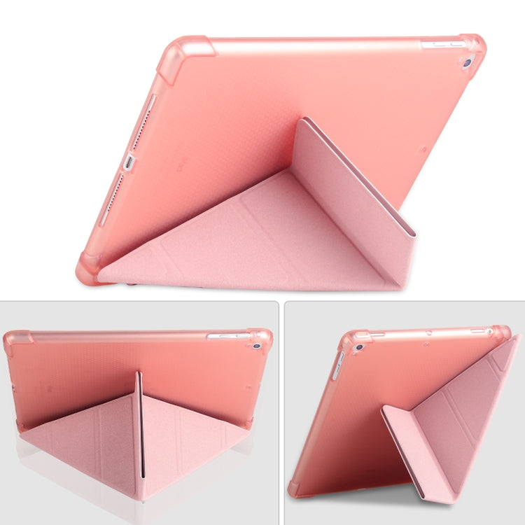 Multi-folding Shockproof TPU Protective Case for iPad 9.7 (2018) / 9.7 (2017) / air / air2, with Holder & Pen Slot                                      ...