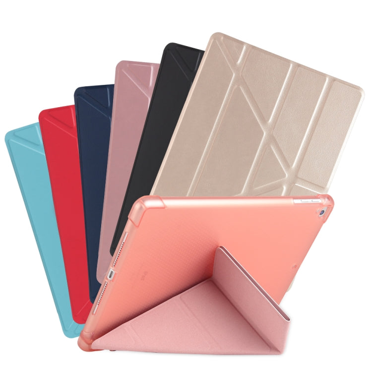 Multi-folding Shockproof TPU Protective Case for iPad 9.7 (2018) / 9.7 (2017) / air / air2, with Holder & Pen Slot                                      ...