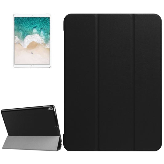 Per iPad Pro da 10,5 pollici PU Litchi Texture Smart Case 3 pieghe Cover posteriore trasparente con supporto