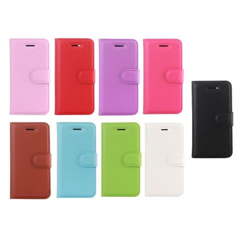 Per iPhone 5 e 5s e SE Custodia in pelle con chiusura orizzontale con texture Litchi con supporto, slot per carte e portafoglio, For 5 & iPhone 5S & iPhone SE, For iPhone 5 & 5S & SE
