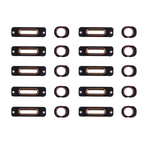10 PCS 2 in 1 for iPhone SE Charging Port Retaining Brackets + Headphone Jack Rings, For iPhone SE