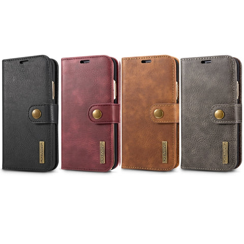 Per iPhone X / XS DG.MING Custodia protettiva magnetica rimovibile con texture Crazy Horse orizzontale con supporto, slot per carte e portafoglio, iPhone  X, For  X, iPhone X
