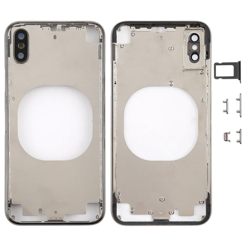 Couverture postérieure transparente avec accessoire de caméra photo, pour carte SIM et boutons latéraux pour iPhone X, Pour iPhone X (arrière transparent), Pour iPhone X (blanc transparent)