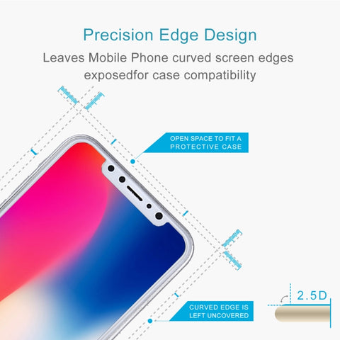 Per iPhone X 9H Durezza superficiale 2.5D Proteggi schermo anteriore + posteriore in vetro temperato trasparente
