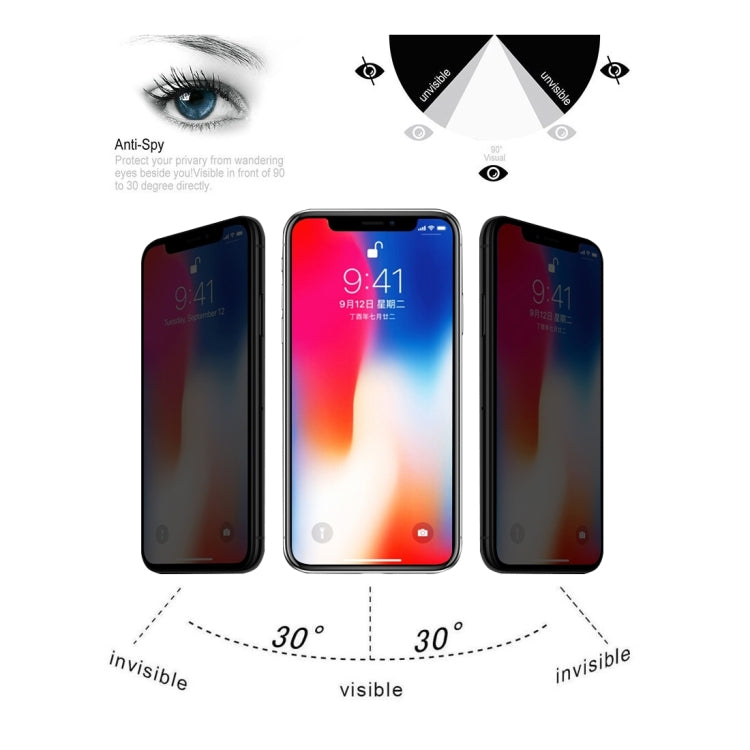 iPhone X 0.3mm 9H Privacy Tempered Glass Screen Protector