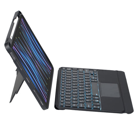 T11-AS Per iPad Air 5/4 10.9/Pro 11 2022&amp;2021&amp;2020&amp;2018 Touch Retroilluminazione Tipo Split Custodia in pelle con tastiera Bluetooth, T11-AS