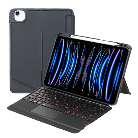 T11-AS Per iPad Air 5/4 10.9/Pro 11 2022&2021&2020&2018 Touch Retroilluminazione Tipo Split Custodia in pelle con tastiera Bluetooth, T11-AS