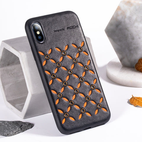 Per iPhone XS Max Custodia protettiva in TPU + PU aziendale serie ROCK Origin, For XS Max