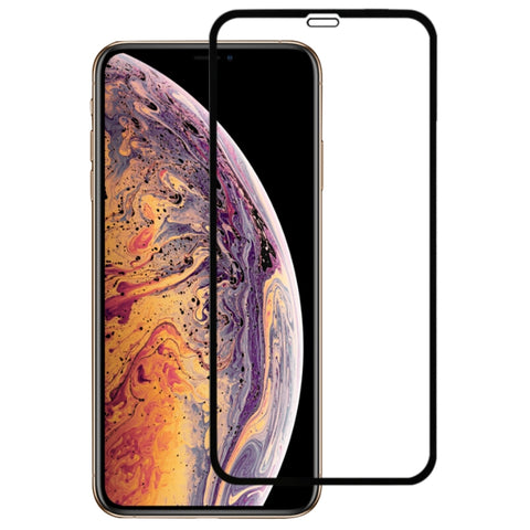 Per iPhone XS Max 9H Pellicola protettiva per schermo intero in fibra di carbonio serigrafata ultrasottile 2.5D, Per iPhone XS Max Black 2.5D, Per iPhone XS Max White