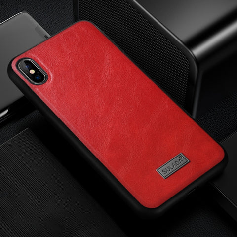 Per iPhone XS Max SULADA TPU antiurto + custodia in pelle fatta a mano