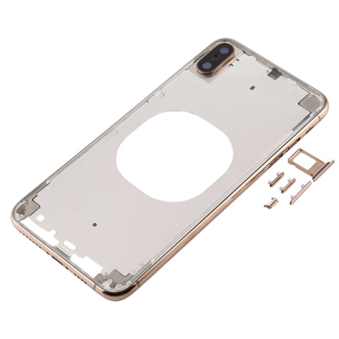 Cover posteriore trasparente con obiettivo della fotocamera, vassoio per scheda SIM e tasti laterali per iPhone XS Max, per iPhone XS Max (trasparente), per iPhone XS Max (obiettivo fotocamera), per iPhone XS Max (retro trasparente)