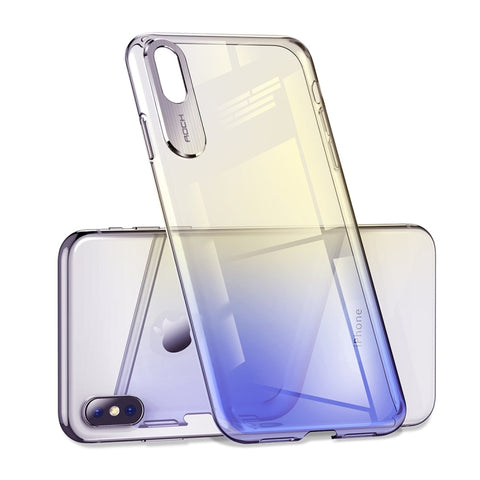 Per iPhone XR Custodia protettiva per PC con colori sfumati ROCK, For XR