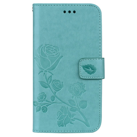 Per iPhone XR Custodia in pelle PU con chiusura orizzontale in rilievo rosa, con supporto, slot per carte e portafoglio, For XR