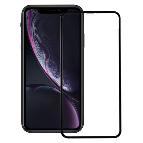 Per iPhone 11 / XR Pellicola in vetro temperato con bordi morbidi in fibra di carbonio, Per iPhone XR