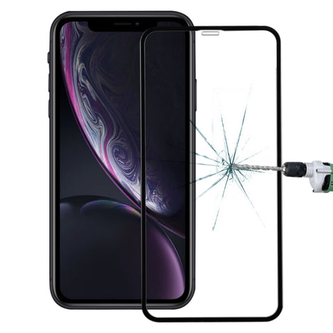 Per iPhone 11 / XR Pellicola in vetro temperato con bordi morbidi in fibra di carbonio, Per iPhone XR