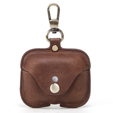 Custodia in pelle per AirPods Pro con gancio - Texture Crazy Horse