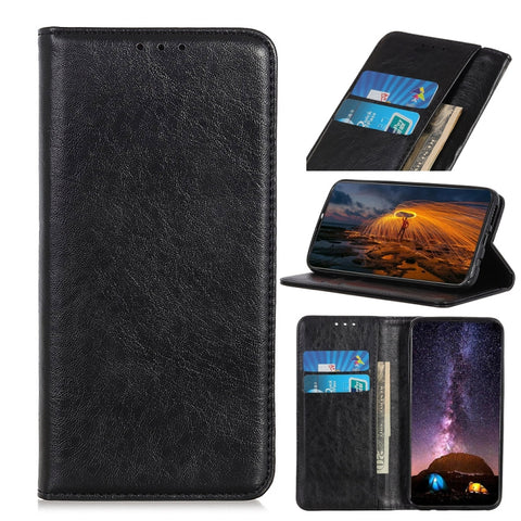 Per iPhone 11 Pro Max Custodia magnetica in pelle con chiusura orizzontale con texture Crazy Horse, con supporto, slot per carte e portafoglio, For XI Max (2019)