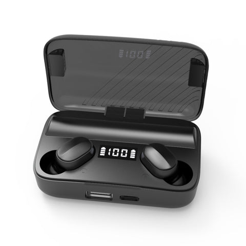 Écouteur Bluetooth A9 TWS CVC8.0 et DSP avec double annulation de bruit avec échelle magnétique magnétique et affichage numérique à LED, prise en charge Touch et lumière HD, Siri et Power Bank, A9