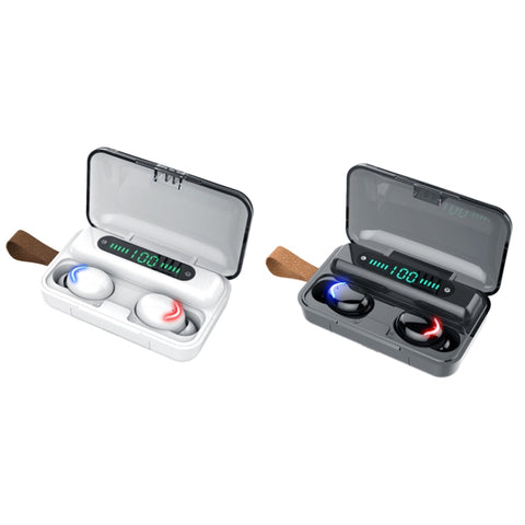 F9-5C Lampe respiratoire à quatre barres + oreillette Bluetooth avec affichage numérique avec ceinture de polissage, F9-5C Lampe à quatre barres avec sangle noire, F9-5C Lampe à quatre barres avec sangle blanche