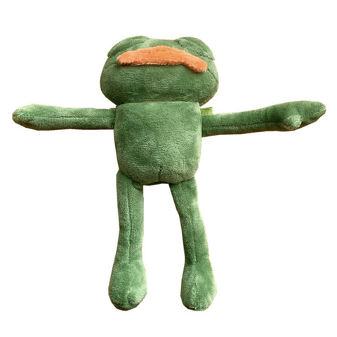 Per AirPods 1/2 Custodia protettiva per auricolari in peluche a forma di rana triste con gancio