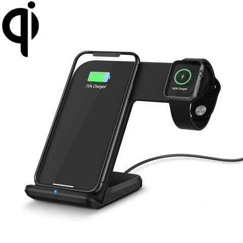 Caricabatterie wireless magnetico verticale F11 per ricarica QI di telefoni cellulari standard e serie Apple Watch