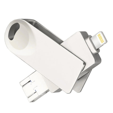 Clé USB Twister 3 en 1 S29 en métal, 16 Go, Micro USB + USB + 8 broches