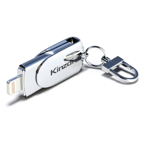 Kinzdi 32 Go USB + interface 8 broches Metal Twister Flash U Disk, 32 Go USB + 8 broches Argent