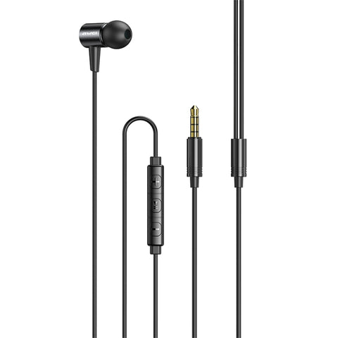 Awei L2 Écouteur stéréo filaire intra-auriculaire avec colonne de 3,5 mm avec microphone