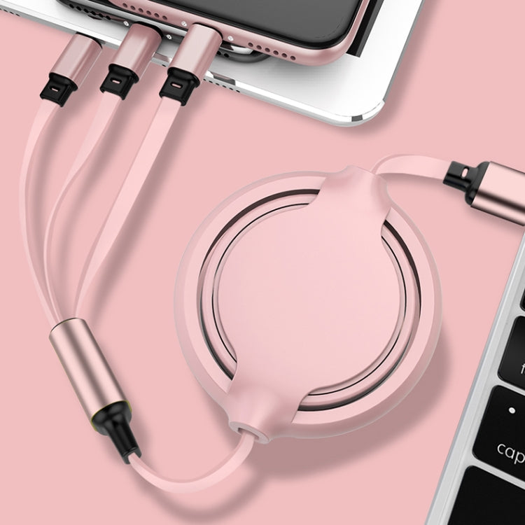 3.5A Retractable 3 in 1 USB-C, Lightning & Micro USB Cable