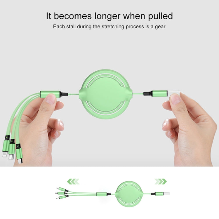 3.5A Retractable 3 in 1 USB-C, Lightning & Micro USB Cable