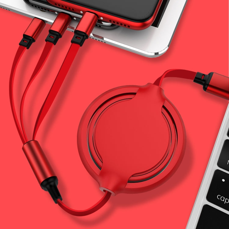 3.5A Retractable 3 in 1 USB-C, Lightning & Micro USB Cable